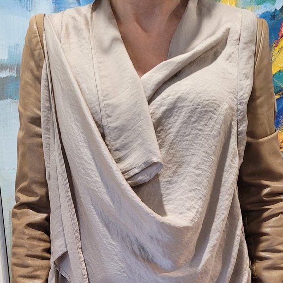 RUDSAK, one of a kind leather jacket, size M, coffe blend collors - Picture 15 of 15